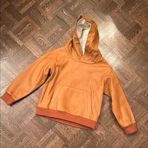 Mackage kids caramel/tan leather Hooded Sweatshirt size 6